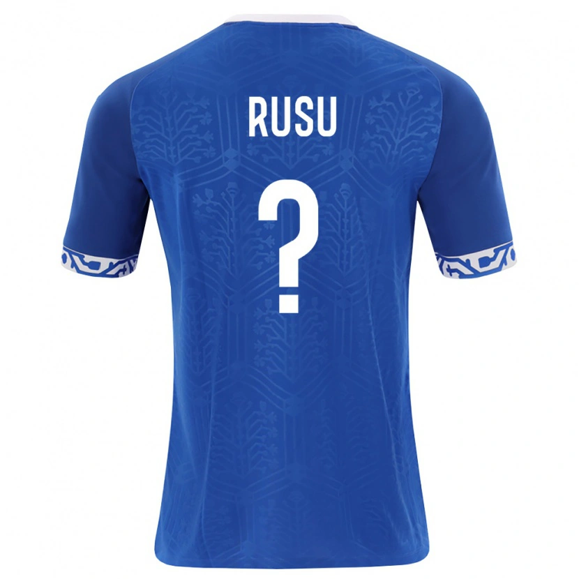 DanxenレディースモルドバDamian Rusu#0ロイヤルブルー 白ホームシャツ26-28ジャージーユニフォーム