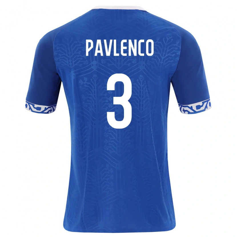 DanxenレディースモルドバNichita Pavlenco#3ロイヤルブルー 白ホームシャツ26-28ジャージーユニフォーム
