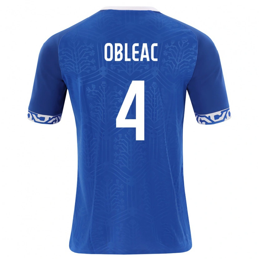DanxenレディースモルドバMatteo Obleac#4ロイヤルブルー 白ホームシャツ26-28ジャージーユニフォーム