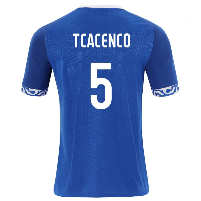 DanxenレディースモルドバChristian Tcacenco#5ロイヤルブルー 白ホームシャツ26-28ジャージーユニフォーム