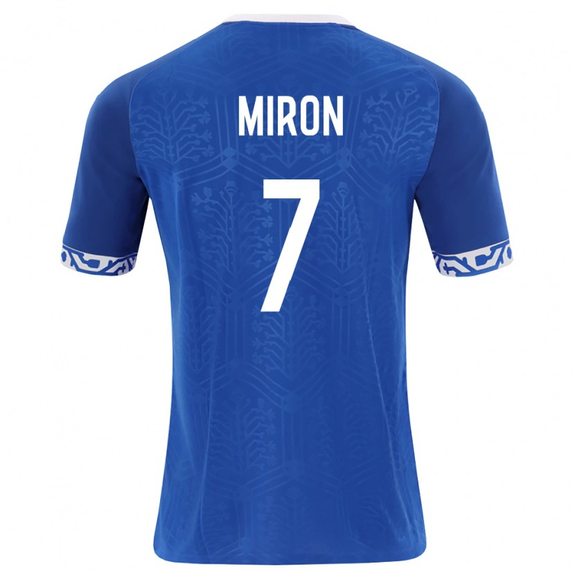 DanxenレディースモルドバGheorghe Miron#7ロイヤルブルー 白ホームシャツ26-28ジャージーユニフォーム