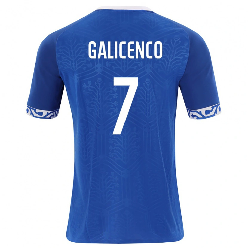 DanxenレディースモルドバCatalin Galicenco#7ロイヤルブルー 白ホームシャツ26-28ジャージーユニフォーム