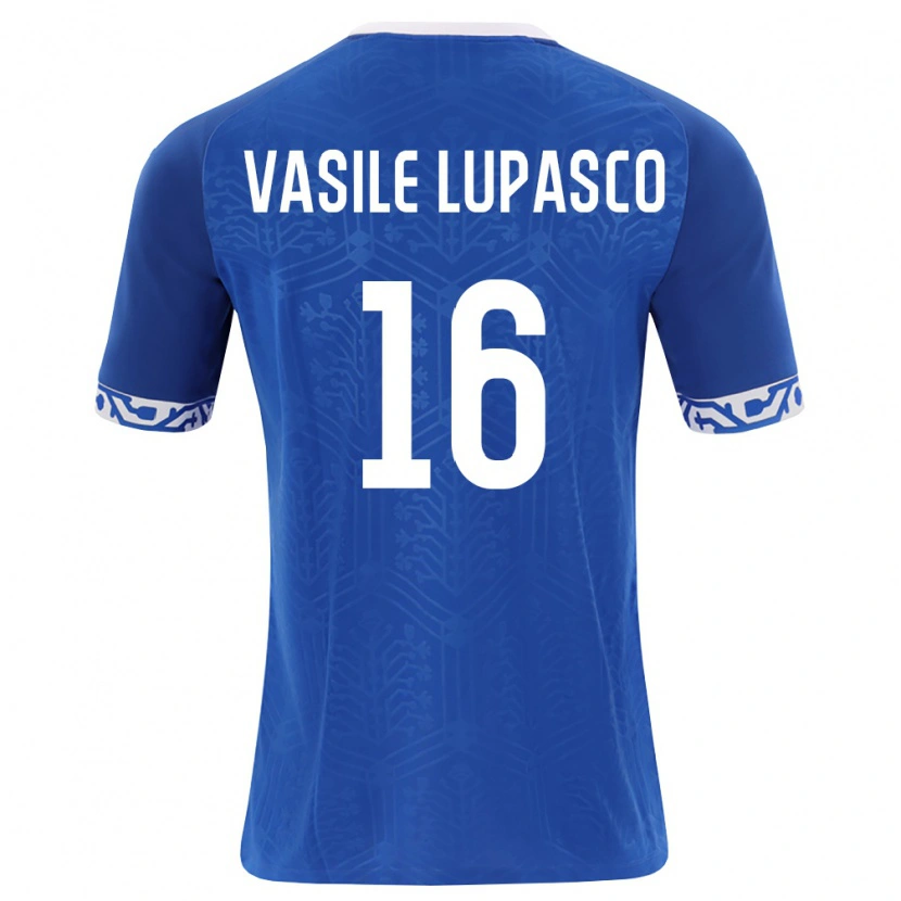 DanxenレディースモルドバVasile Lupasco#16ロイヤルブルー 白ホームシャツ26-28ジャージーユニフォーム