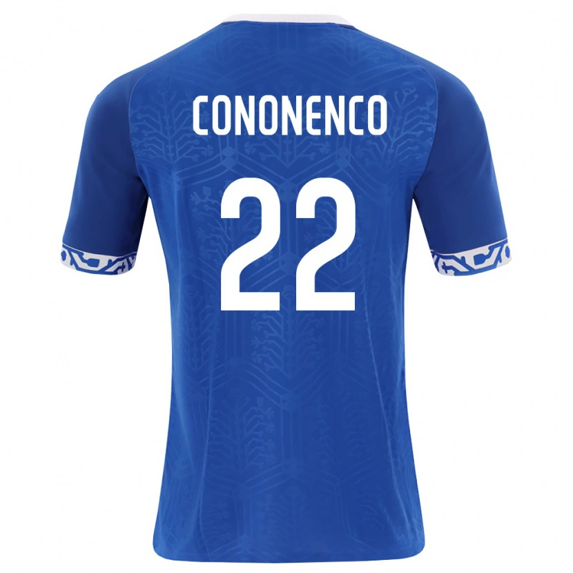 DanxenレディースモルドバMaxim Cononenco#22ロイヤルブルー 白ホームシャツ26-28ジャージーユニフォーム