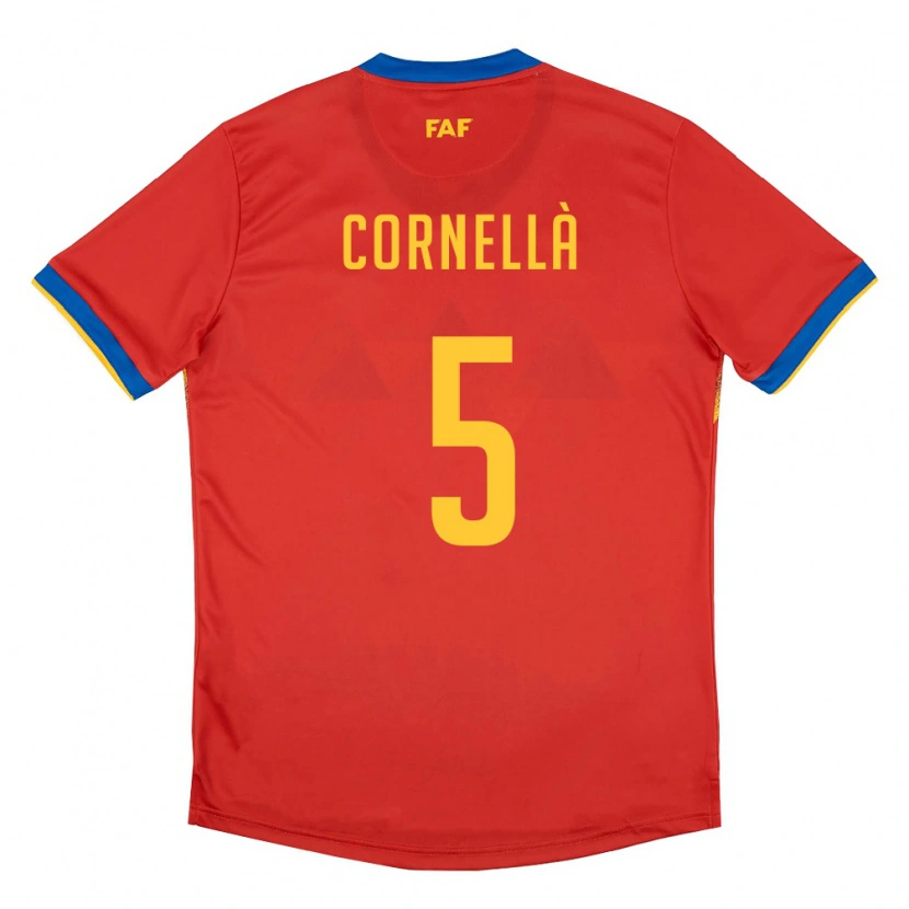 DanxenレディースアンドラAlex Cornellà#5赤 青 黄ホームシャツ26-28ジャージーユニフォーム