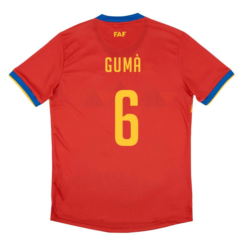DanxenレディースアンドラArnau Gumà#6赤 青 黄ホームシャツ26-28ジャージーユニフォーム