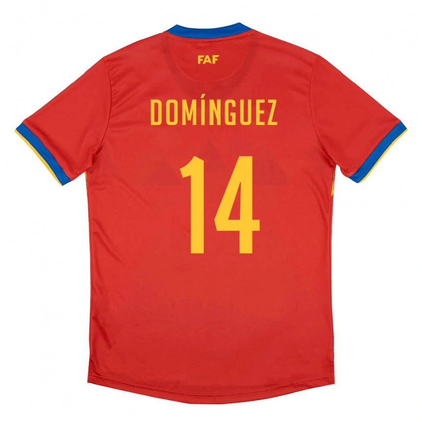 DanxenレディースアンドラIván Domínguez#14赤 青 黄ホームシャツ26-28ジャージーユニフォーム
