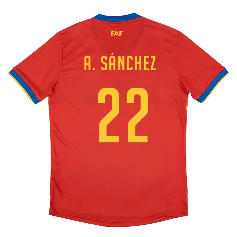 DanxenレディースアンドラAaron Sánchez#22赤 青 黄ホームシャツ26-28ジャージーユニフォーム