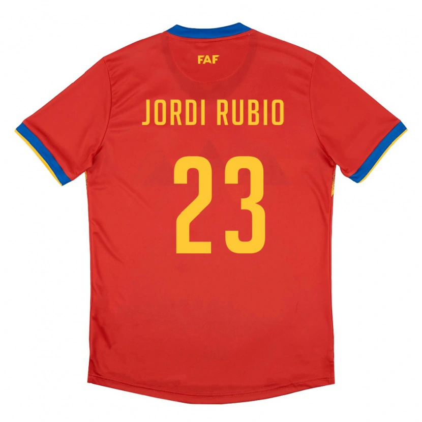 DanxenレディースアンドラJordi Rubio#23赤 青 黄ホームシャツ26-28ジャージーユニフォーム