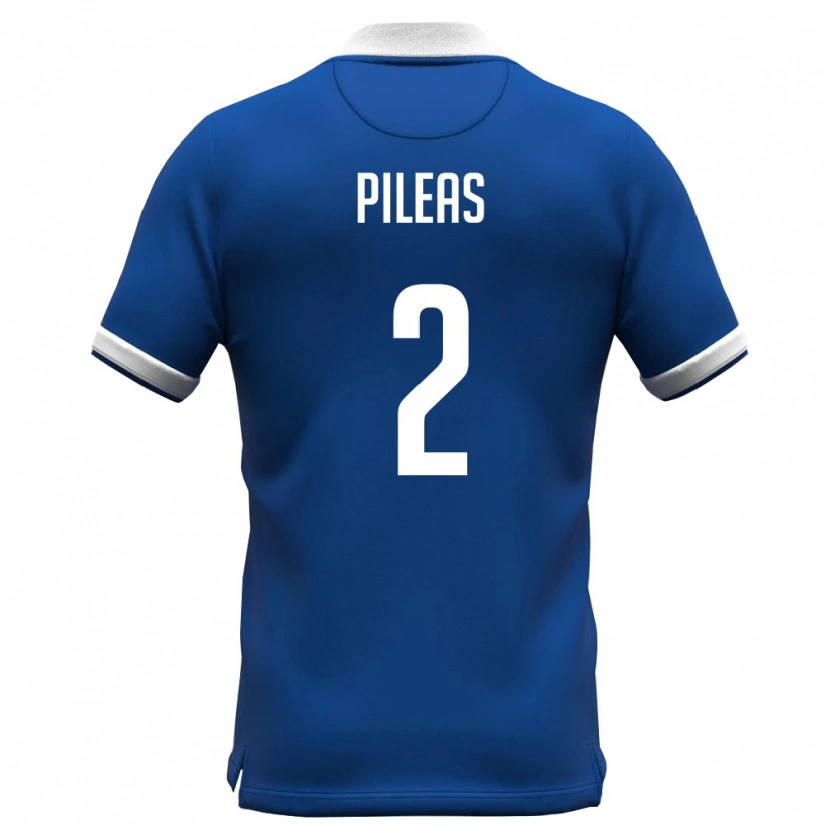DanxenレディースキプロスKostas Pileas#2ロイヤルブルー 白ホームシャツ26-28ジャージーユニフォーム