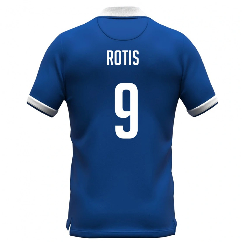 DanxenレディースキプロスRobertos Rotis#9ロイヤルブルー 白ホームシャツ26-28ジャージーユニフォーム