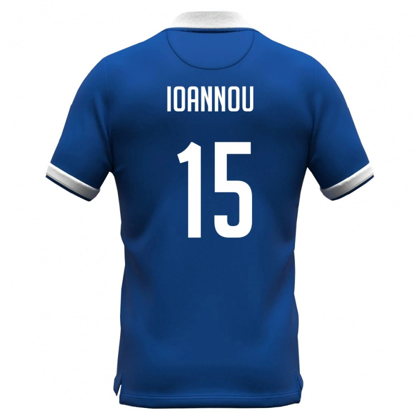 DanxenレディースキプロスPetros Ioannou#15ロイヤルブルー 白ホームシャツ26-28ジャージーユニフォーム