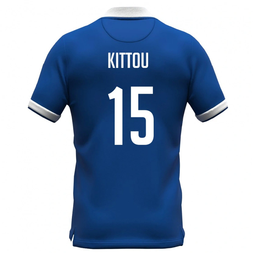 DanxenレディースキプロスChristos Kittou#15ロイヤルブルー 白ホームシャツ26-28ジャージーユニフォーム