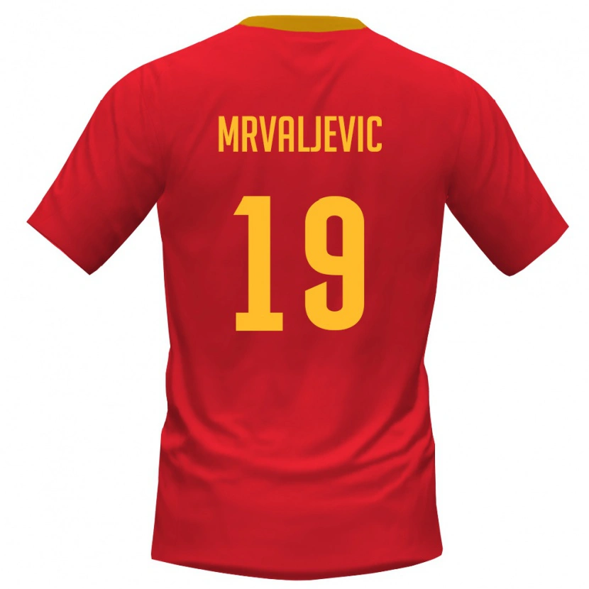 DanxenレディースモンテネグロBalsa Mrvaljevic#19赤 黄ホームシャツ26-28ジャージーユニフォーム