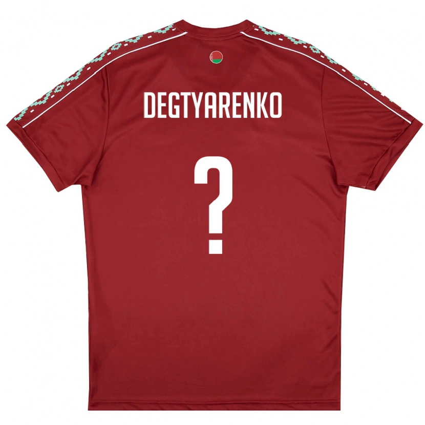 DanxenレディースベラルーシDmitriy Degtyarenko#0ディープレッド 白ホームシャツ26-28ジャージーユニフォーム