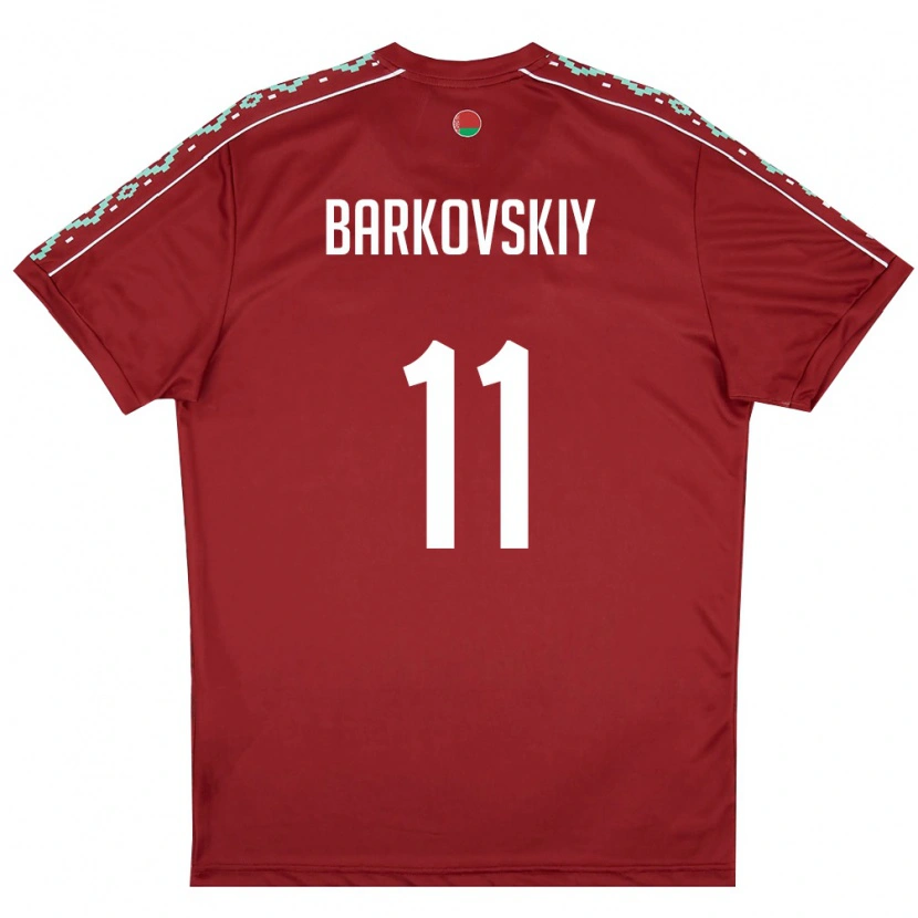 DanxenレディースベラルーシGerman Barkovskiy#11ディープレッド 白ホームシャツ26-28ジャージーユニフォーム