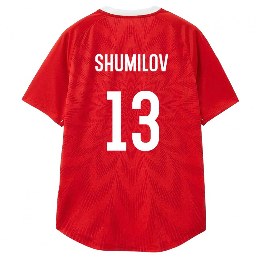 DanxenレディースロシアSaveliy Shumilov#13赤 白 茶ホームシャツ26-28ジャージーユニフォーム