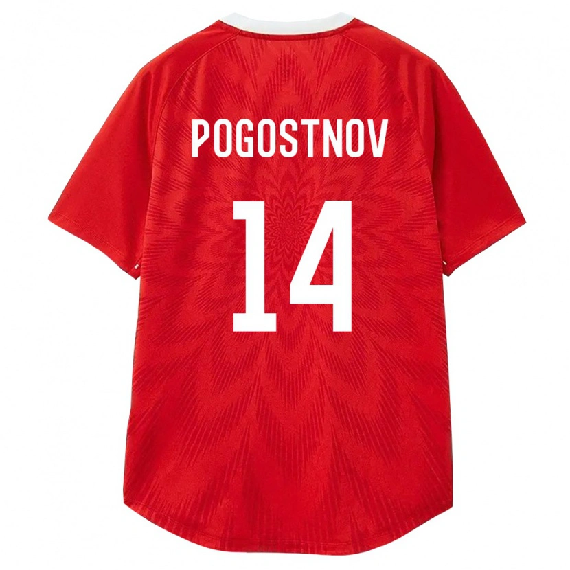 DanxenレディースロシアEgor Pogostnov#14赤 白 茶ホームシャツ26-28ジャージーユニフォーム