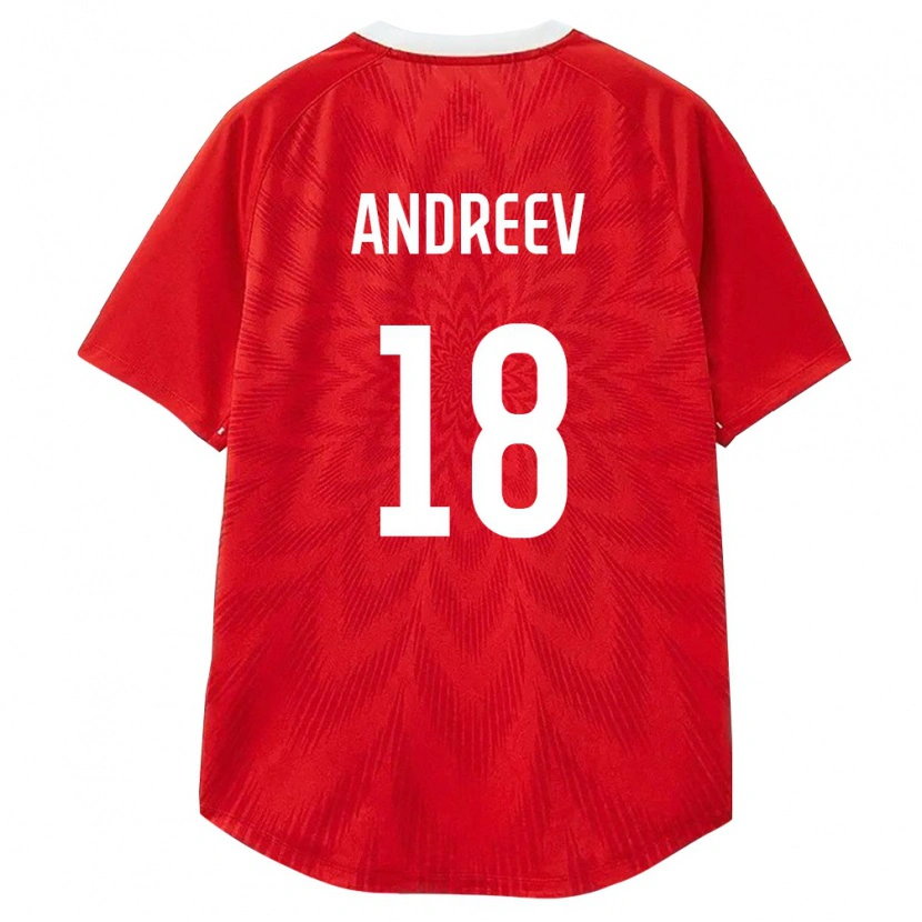 DanxenレディースロシアAleksandr Andreev#18赤 白 茶ホームシャツ26-28ジャージーユニフォーム