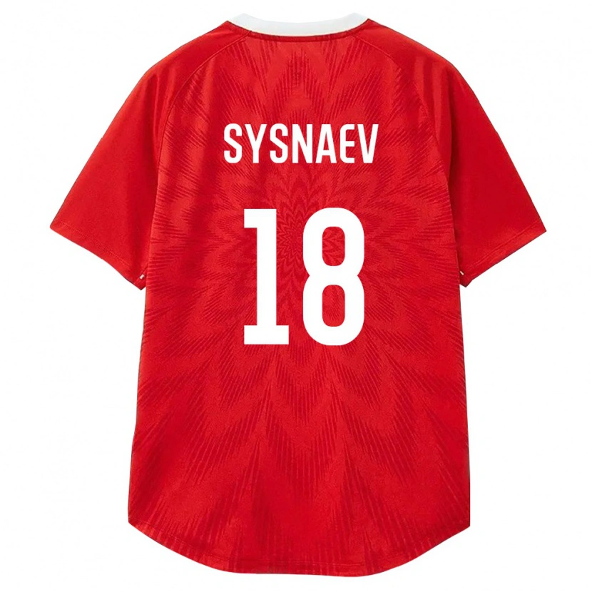 DanxenレディースロシアMaksim Sysnaev#18赤 白 茶ホームシャツ26-28ジャージーユニフォーム
