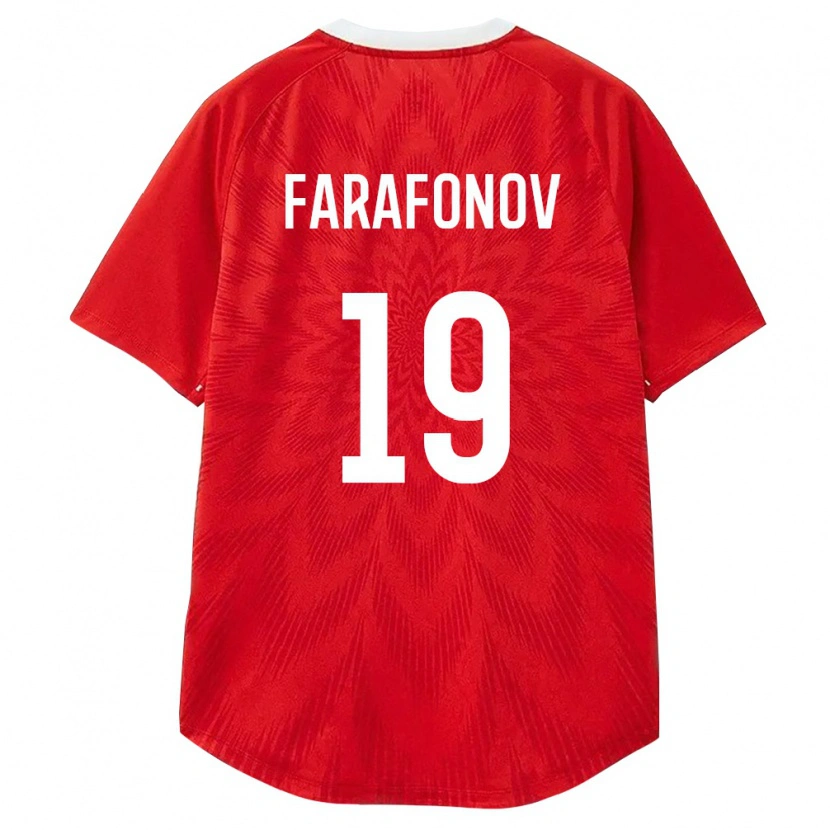 DanxenレディースロシアDemid Farafonov#19赤 白 茶ホームシャツ26-28ジャージーユニフォーム