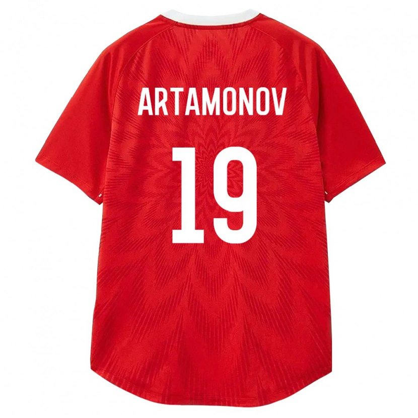 DanxenレディースロシアVladimir Artamonov#19赤 白 茶ホームシャツ26-28ジャージーユニフォーム