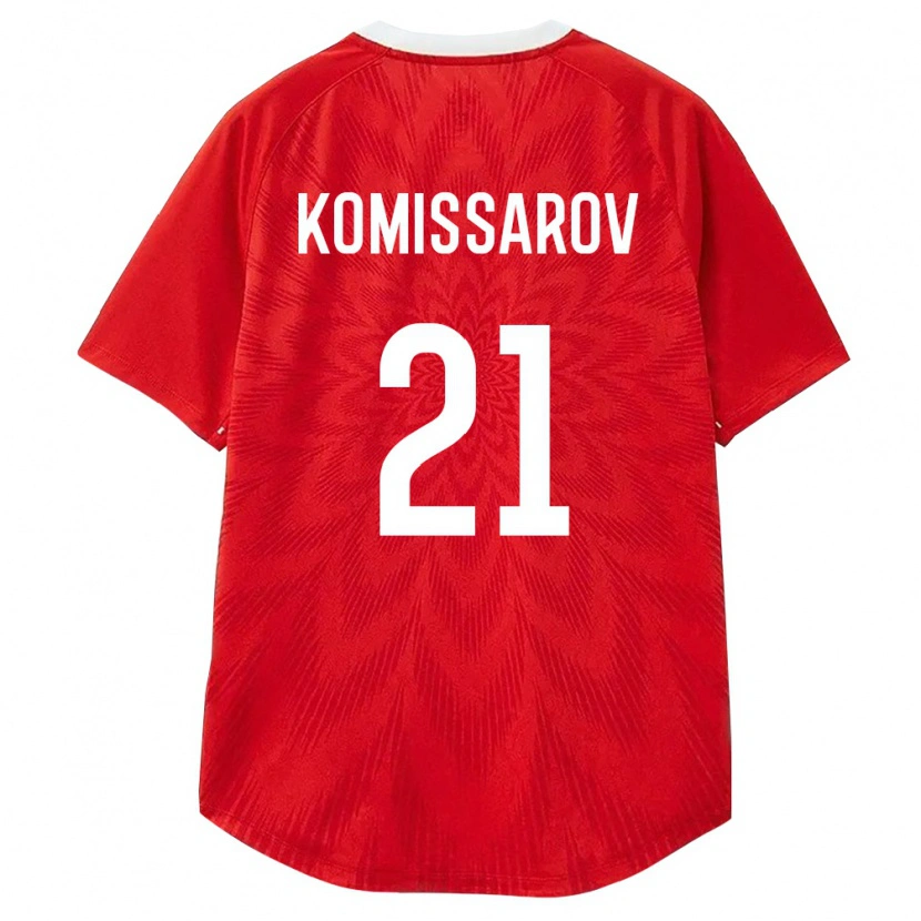 DanxenレディースロシアTimofey Komissarov#21赤 白 茶ホームシャツ26-28ジャージーユニフォーム