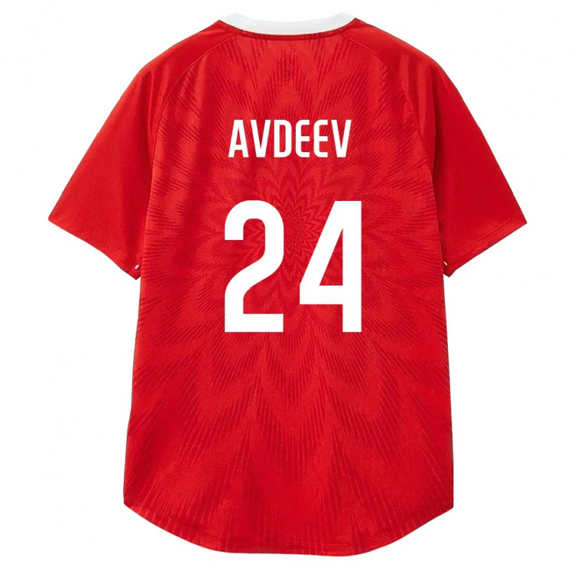 DanxenレディースロシアDenis Avdeev#24赤 白 茶ホームシャツ26-28ジャージーユニフォーム