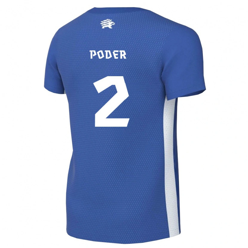 DanxenレディースエストニアAndreas Poder#2ダークブルー 白ホームシャツ26-28ジャージーユニフォーム