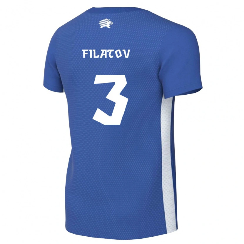 Danxenレディースエストニアアレクサンダー・フィラトフ#3ダークブルー 白ホームシャツ26-28ジャージーユニフォーム