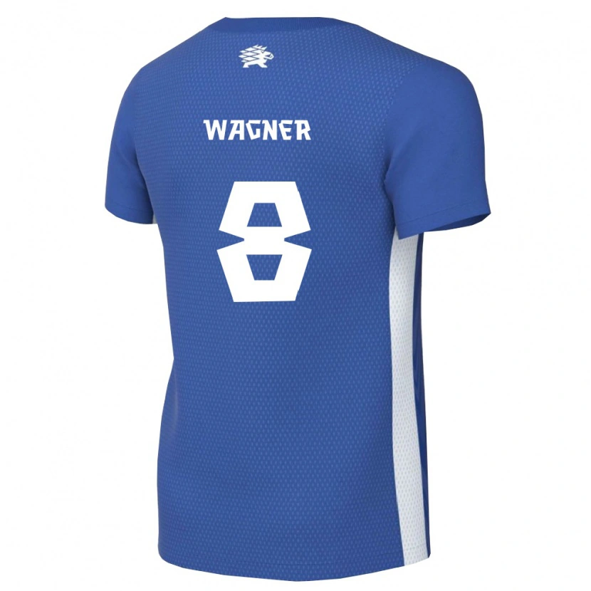 DanxenレディースエストニアAugust Wagner#8ダークブルー 白ホームシャツ26-28ジャージーユニフォーム