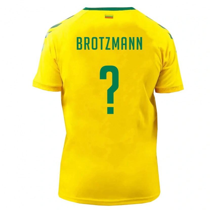DanxenレディースリトアニアGleb Brotzmann#0黄 緑ホームシャツ26-28ジャージーユニフォーム
