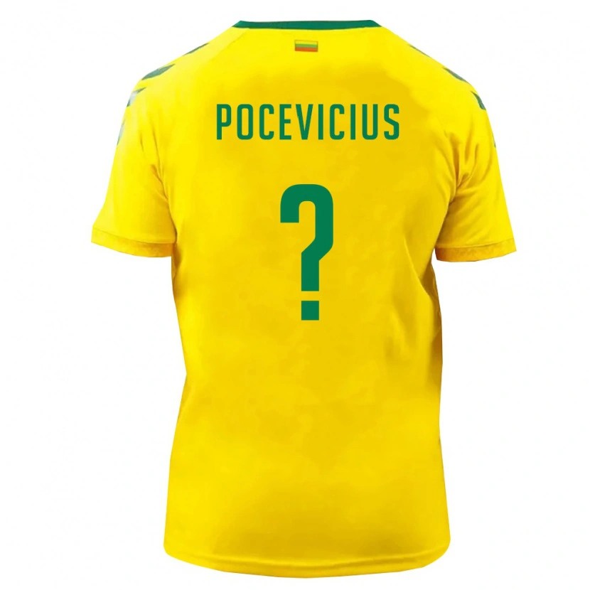 DanxenレディースリトアニアJonas Pocevicius#0黄 緑ホームシャツ26-28ジャージーユニフォーム