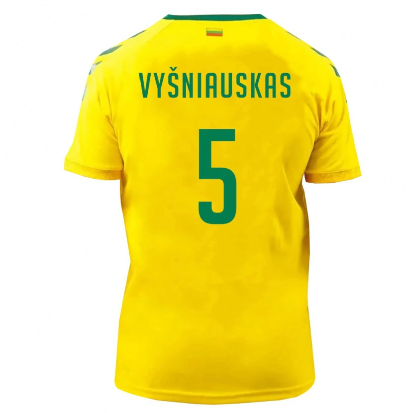 DanxenレディースリトアニアNojus Vyšniauskas#5黄 緑ホームシャツ26-28ジャージーユニフォーム