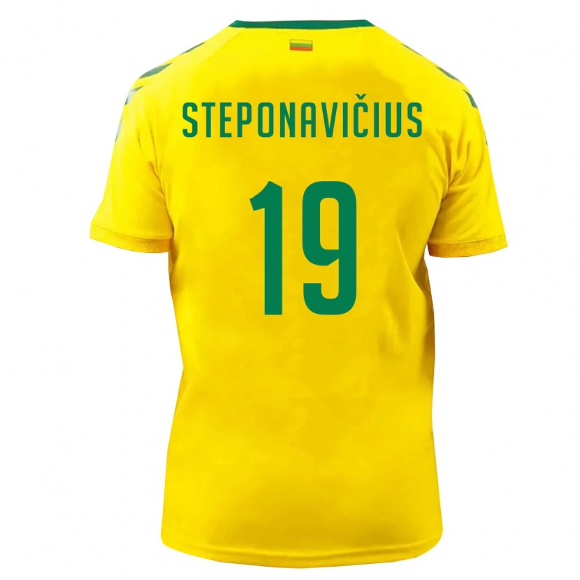 DanxenレディースリトアニアFaustas Steponavičius#19黄 緑ホームシャツ26-28ジャージーユニフォーム
