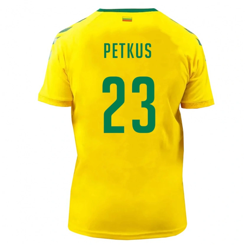 DanxenレディースリトアニアNojus Petkus#23黄 緑ホームシャツ26-28ジャージーユニフォーム