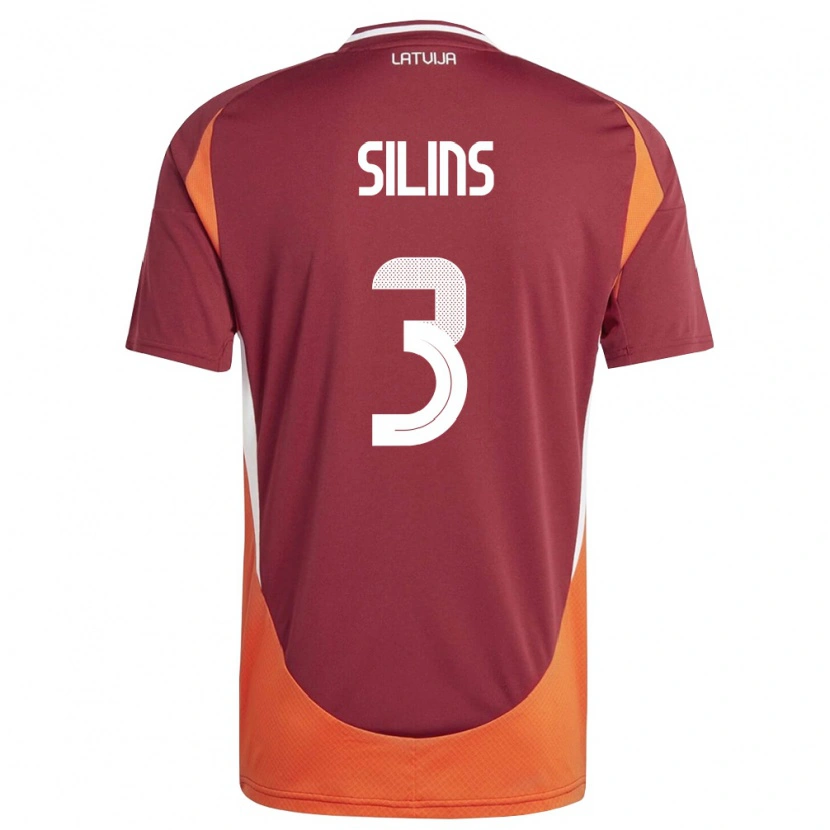 DanxenレディースラトビアMatiss Silins#3ディープレッド 白 オレンジホームシャツ26-28ジャージーユニフォーム