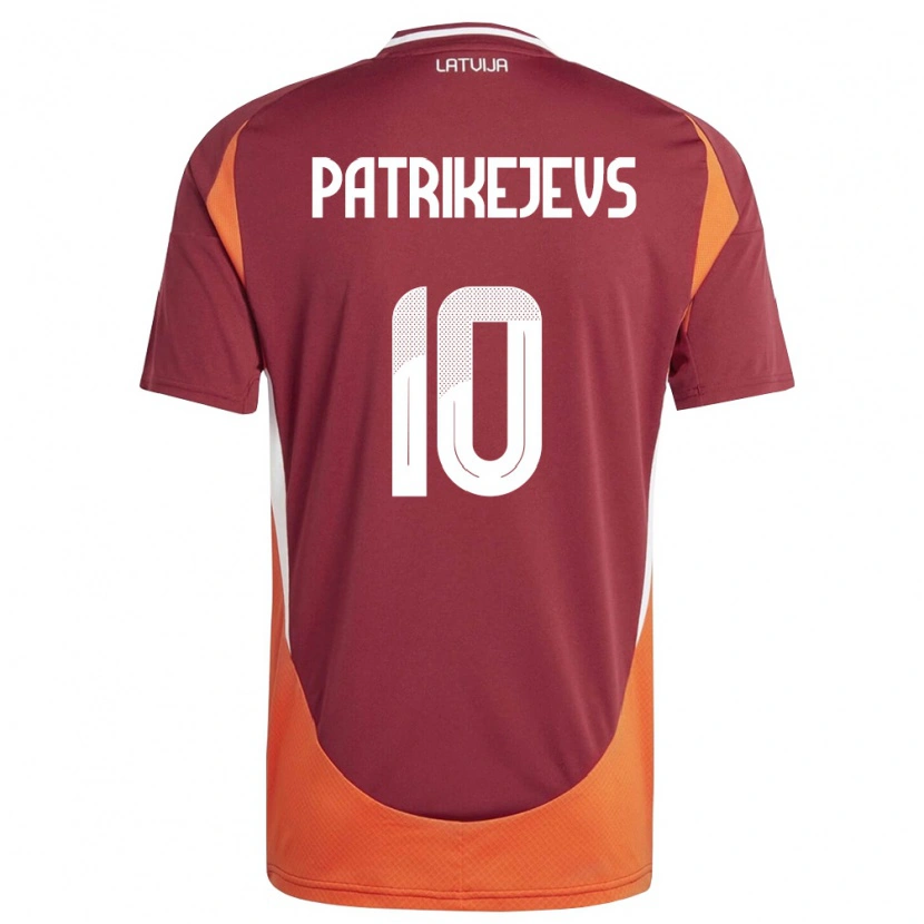 DanxenレディースラトビアIvans Patrikejevs#10ディープレッド 白 オレンジホームシャツ26-28ジャージーユニフォーム