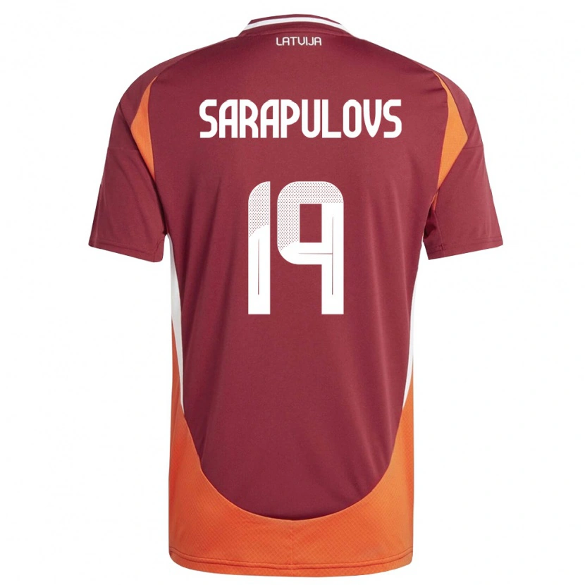 DanxenレディースラトビアMaksims Sarapulovs#19ディープレッド 白 オレンジホームシャツ26-28ジャージーユニフォーム