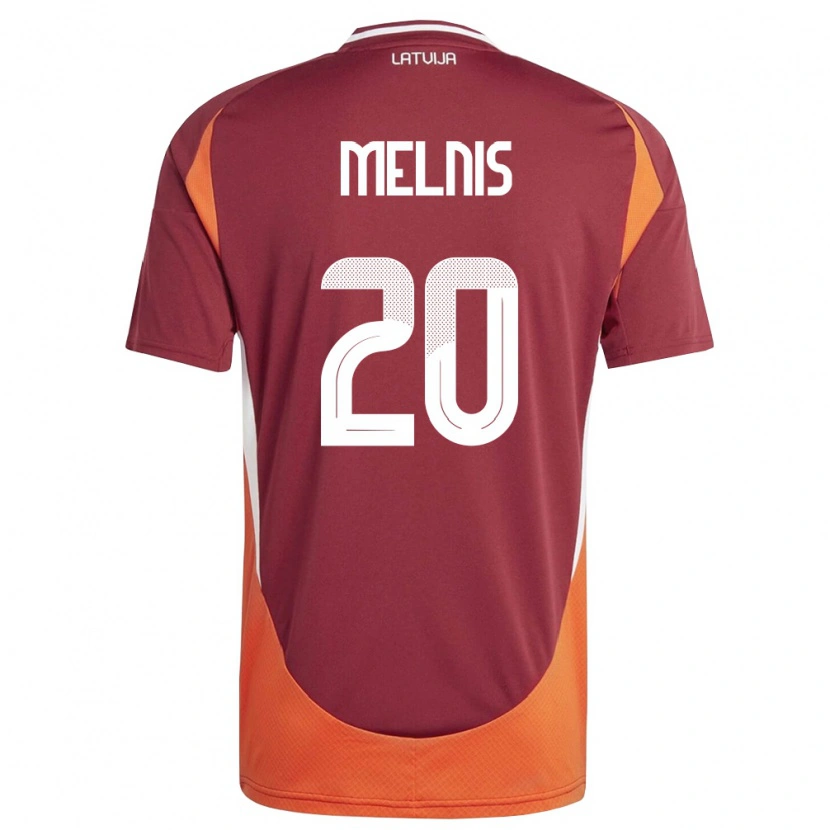 DanxenレディースラトビアBruno Melnis#20ディープレッド 白 オレンジホームシャツ26-28ジャージーユニフォーム