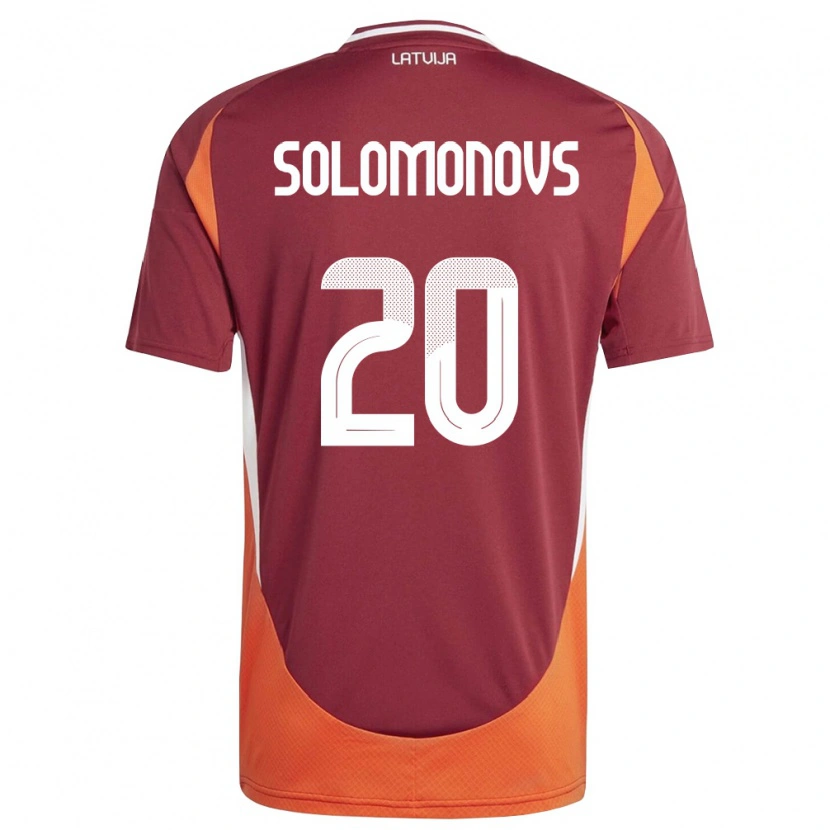 DanxenレディースラトビアNikita Solomonovs#20ディープレッド 白 オレンジホームシャツ26-28ジャージーユニフォーム