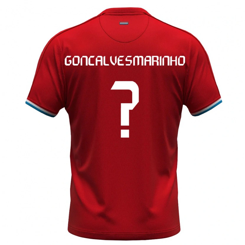 DanxenレディースルクセンブルクLuca Goncalves Marinho#0赤 白 青ホームシャツ26-28ジャージーユニフォーム
