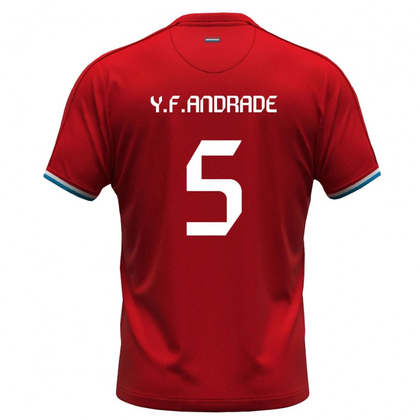 DanxenレディースルクセンブルクYdson Figueiredo Andrade#5赤 白 青ホームシャツ26-28ジャージーユニフォーム
