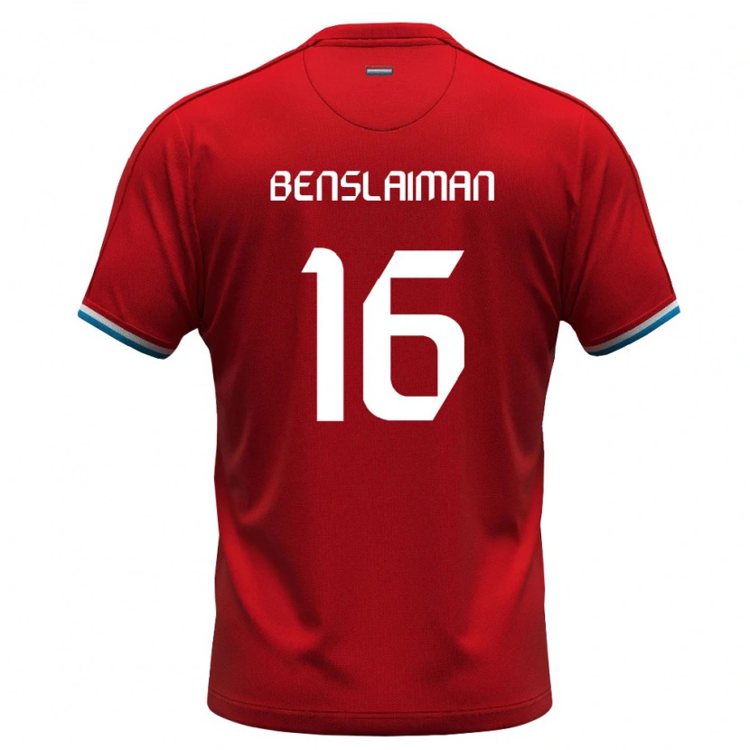 DanxenレディースルクセンブルクMohamed Benslaiman#16赤 白 青ホームシャツ26-28ジャージーユニフォーム