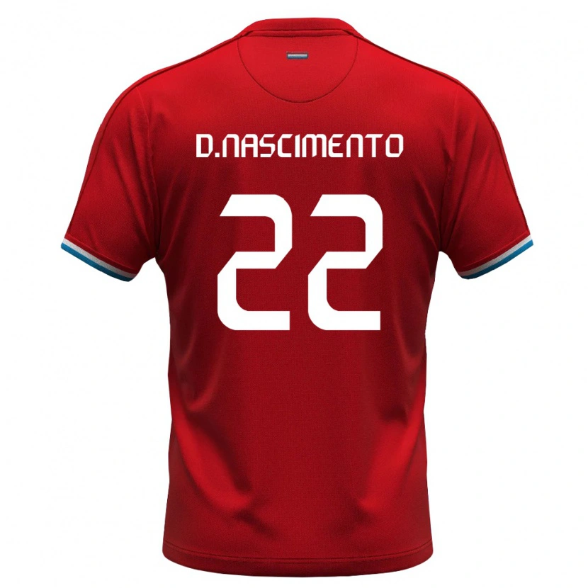 DanxenレディースルクセンブルクDavid Gonçalves Nascimento#22赤 白 青ホームシャツ26-28ジャージーユニフォーム