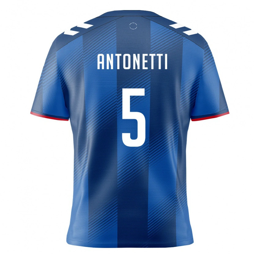 Danxenレディースプエルトリコイグナシオ・アントネッティ#5ロイヤルブルー 赤 白ホームシャツ26-28ジャージーユニフォーム