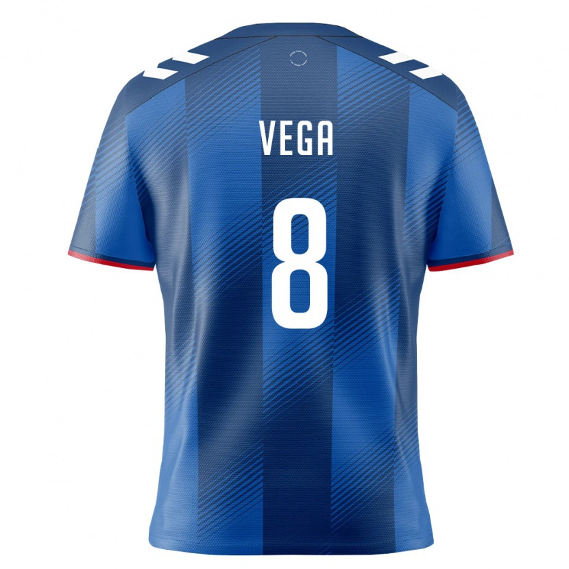 DanxenレディースプエルトリコOugir Vega#8ロイヤルブルー 赤 白ホームシャツ26-28ジャージーユニフォーム