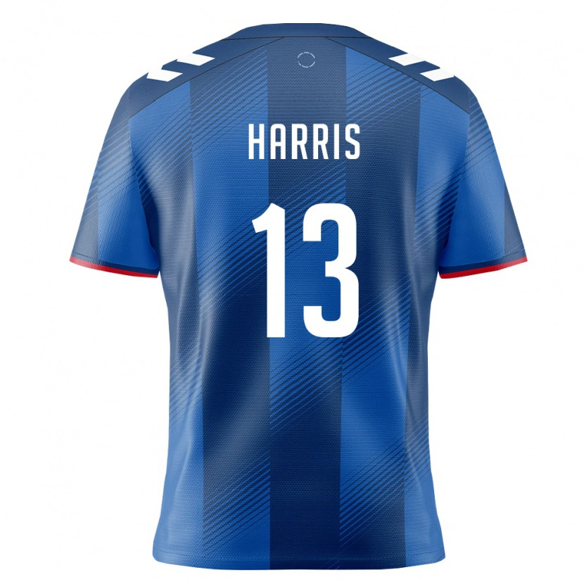 DanxenレディースプエルトリコBenjamín Harris#13ロイヤルブルー 赤 白ホームシャツ26-28ジャージーユニフォーム