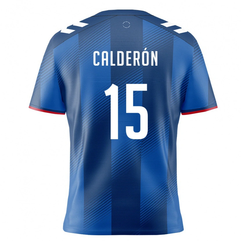 DanxenレディースプエルトリコGio Calderón#15ロイヤルブルー 赤 白ホームシャツ26-28ジャージーユニフォーム