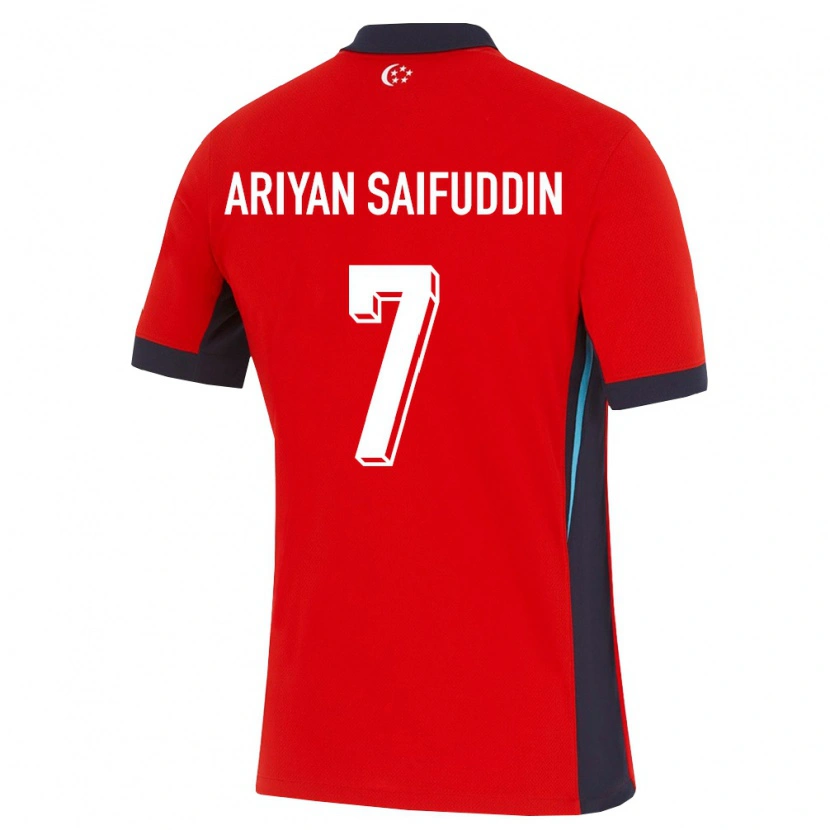 DanxenレディースシンガポールAqif Ariyan Saifuddin#7赤 白 黒ホームシャツ26-28ジャージーユニフォーム